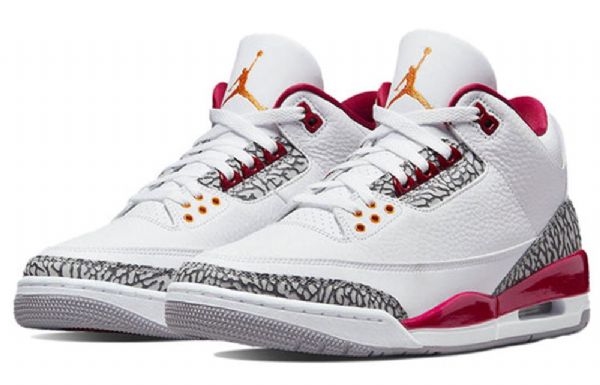 Nike Air Jordan 3 Retro Cardinal Basketball Sko Til Mænd Hvid Rød