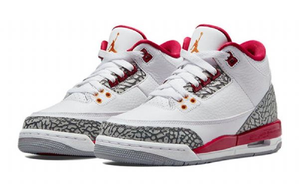 Nike Air Jordan 3 Retro Gs Basketball Sko Til Mænd Hvid Rød