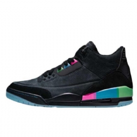 Nike Air Jordan 3 Retro Quai 54 Sko Til Mænd Sort Flerfarvet