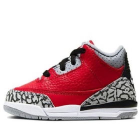 Nike Air Jordan 3 Retro Se Td Basketball Sko Til Børn Rød Grå