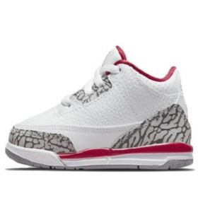 Nike Air Jordan 3 Retrot Sko Til Børn Hvid Rød