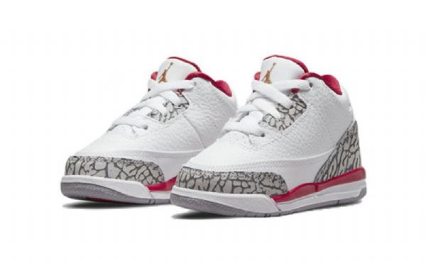 Nike Air Jordan 3 Retrot Sko Til Børn Hvid Rød