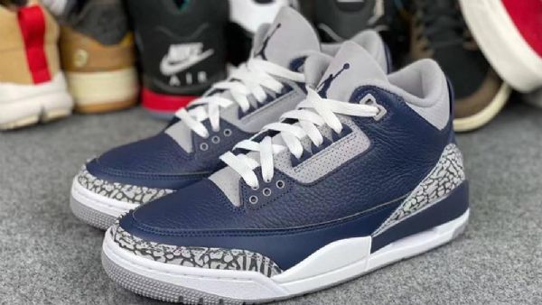 Nike Air Jordan 3 Sko Til Damer Marineblå