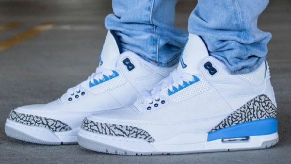 Nike Air Jordan 3 Unc Sko Til Mænd Hvid