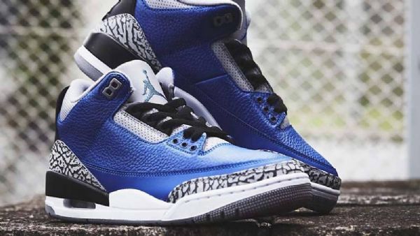 Nike Air Jordan 3 Varsity Royal Sko Til Mænd Blå Grå