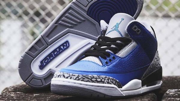 Nike Air Jordan 3 Varsity Royal Sko Til Mænd Blå Grå