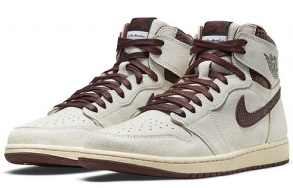 Nike A Ma Maniére Air Jordan 1 Høje Overdele Og Retro Basketball Sko Til Mænd Lysegrå