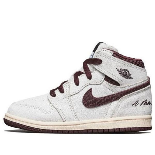 Nike A Ma Maniére Air Jordan 1 Høje Overdele Og Td Sko Til Børn Lysegrå