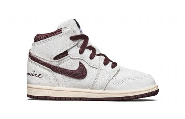 Nike A Ma Maniére Air Jordan 1 Høje Overdele Og Td Sko Til Børn Lysegrå