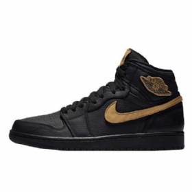 Nike Air Jordan 1 Bhm Sko Til Mænd Sort Guld