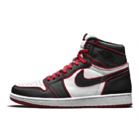 Nike Air Jordan 1 Bloodline Sko Til Damer Sort Hvid Rød