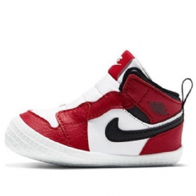 Nike Air Jordan 1 Bootie Td Sko Til Børn Hvid Rød