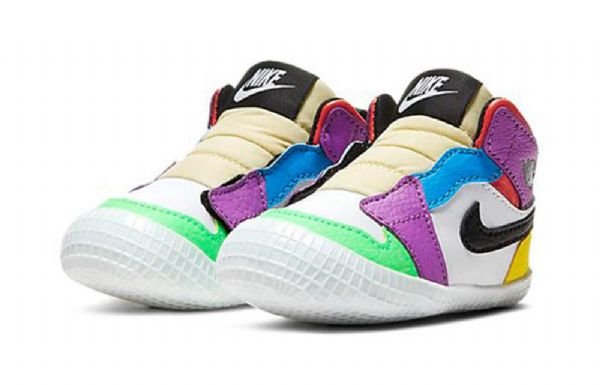 Nike Air Jordan 1 Crib Bootie Retro Basketball Sko Til Børn Flerfarvet