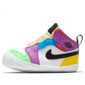 Nike Air Jordan 1 Crib Bootie Retro Basketball Sko Til Børn Flerfarvet