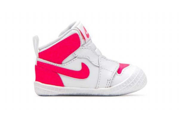 Nike Air Jordan 1 Crib Bootie Retro Basketball Sko Til Børn Lyserød