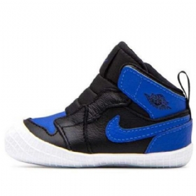Nike Air Jordan 1 Crib Bootie Retro Basketball Sko Til Børn Sort Blå
