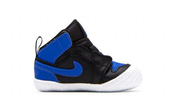 Nike Air Jordan 1 Crib Bootie Retro Basketball Sko Til Børn Sort Blå