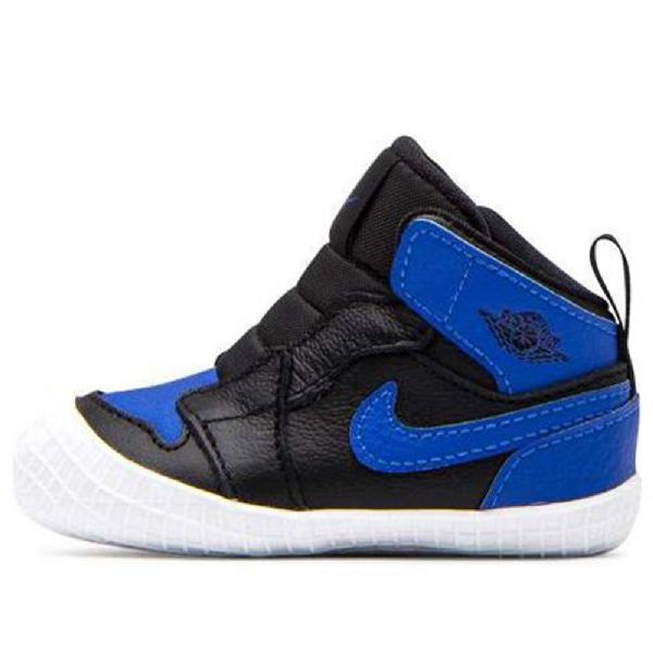 Nike Air Jordan 1 Crib Bootie Retro Basketball Sko Til Børn Sort Blå