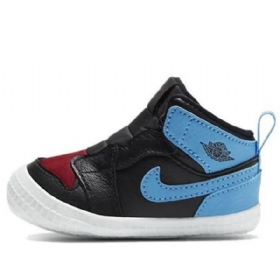 Nike Air Jordan 1 Crib Bootie Retro Basketball Sko Til Børn Sort Blå
