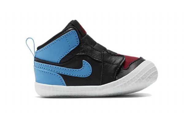 Nike Air Jordan 1 Crib Bootie Retro Basketball Sko Til Børn Sort Blå