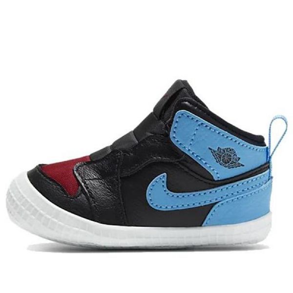 Nike Air Jordan 1 Crib Bootie Retro Basketball Sko Til Børn Sort Blå