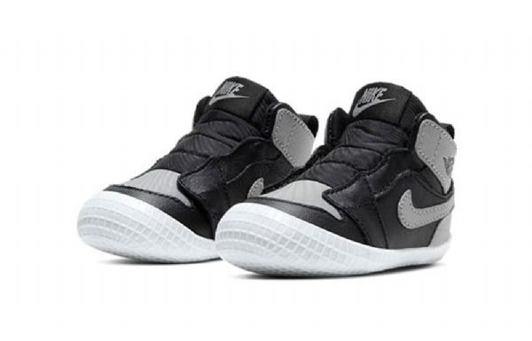 Nike Air Jordan 1 Crib Bootie Retro Basketball Sko Til Børn Sort Grå