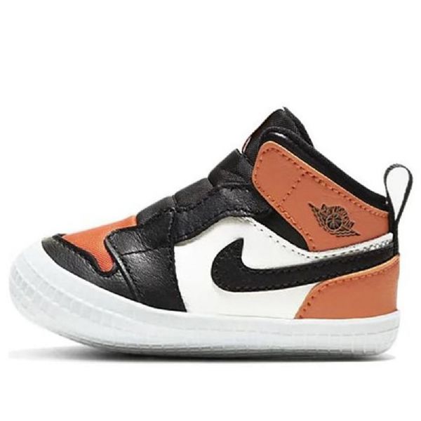 Nike Air Jordan 1 Crib Bootie Retro Basketball Sko Til Børn Sort Orange Hvid