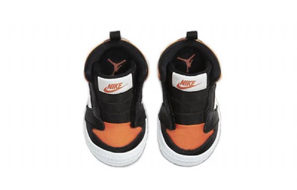 Nike Air Jordan 1 Crib Bootie Retro Basketball Sko Til Børn Sort Orange Hvid