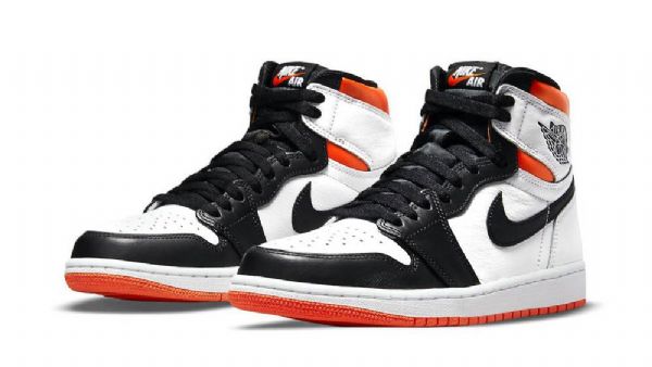 Nike Air Jordan 1 Electro Sko Til Damer Orange Sort Sølv