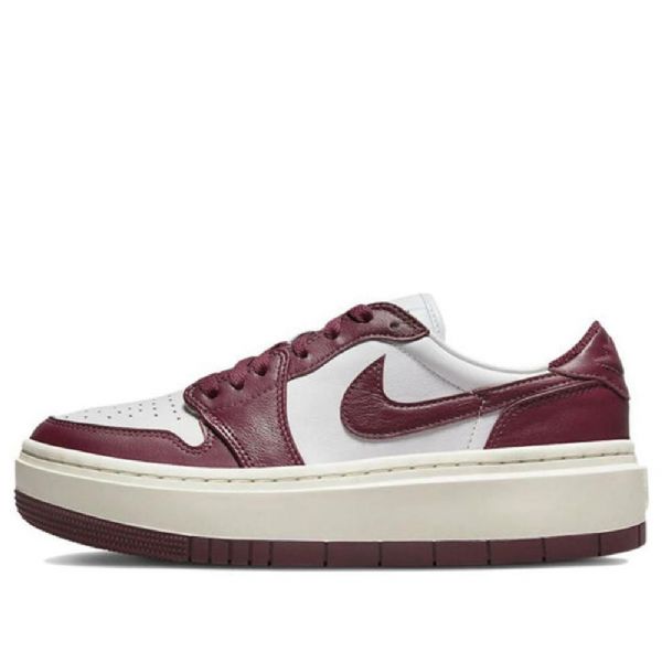 Nike Air Jordan 1 Elevate Low Toppe Retro Basketball Sko Til Damer Burgundy Hvid