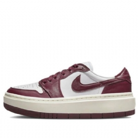Nike Air Jordan 1 Elevate Low Toppe Retro Basketball Sko Til Damer Burgundy Hvid