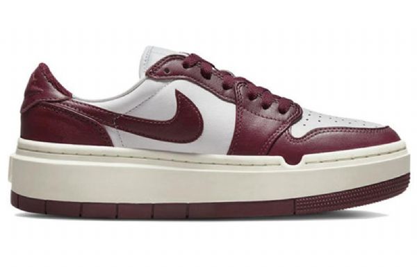 Nike Air Jordan 1 Elevate Low Toppe Retro Basketball Sko Til Damer Burgundy Hvid