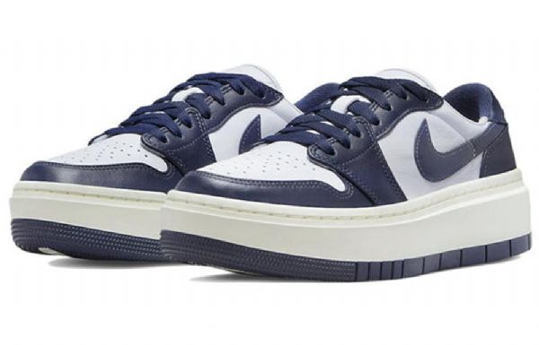 Nike Air Jordan 1 Elevate Low Toppe Retro Basketball Sko Til Damer Mørkeblå Blå