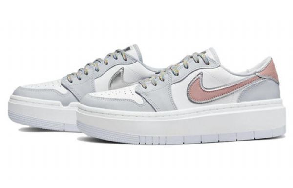 Nike Air Jordan 1 Elevate Low Toppe Se Retro Basketball Sko Til Damer Hvid Grå