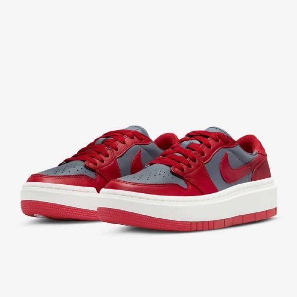 Nike Air Jordan 1 Elevate Low Tops Sko Til Damer Mørkegrå Rød