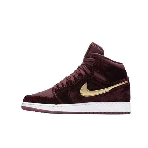 Nike Air Jordan 1 Gg Maroon Sko Til Mænd Burgundy