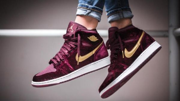 Nike Air Jordan 1 Gg Maroon Sko Til Mænd Burgundy