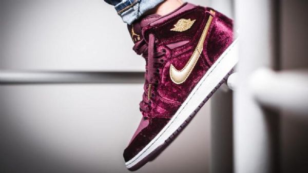Nike Air Jordan 1 Gg Maroon Sko Til Mænd Burgundy