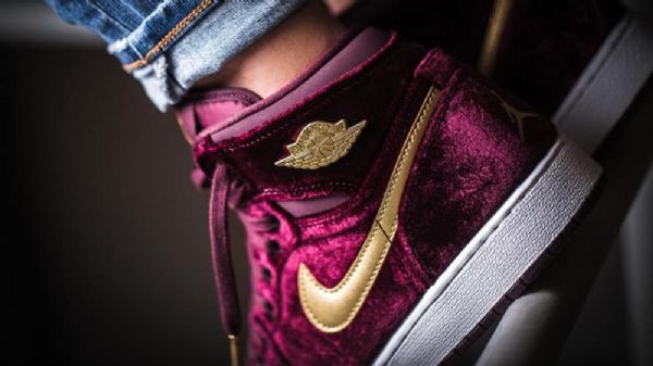 Nike Air Jordan 1 Gg Maroon Sko Til Mænd Burgundy
