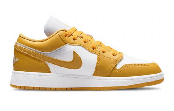Nike Air Jordan 1 Gs Basketball Sko Til Mænd Gul Hvid