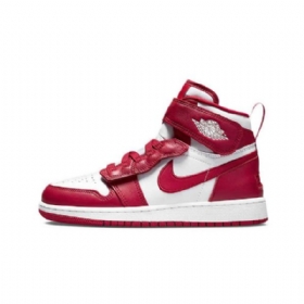 Nike Air Jordan 1 Hi Flyease Gs Cardinal Sko Til Damer Hvid Rød