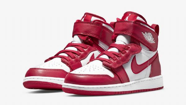 Nike Air Jordan 1 Hi Flyease Gs Cardinal Sko Til Damer Hvid Rød