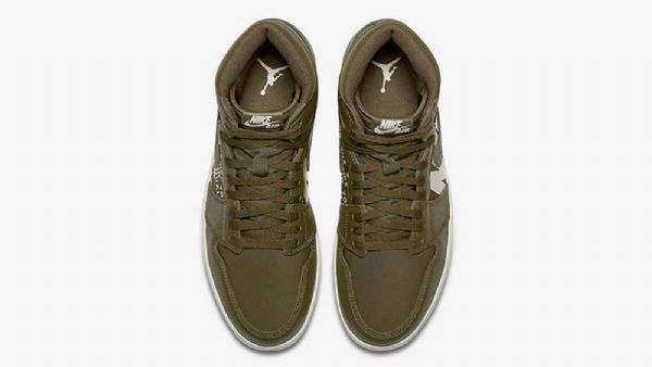 Nike Air Jordan 1 High Tops Og Canvas Sko Til Mænd Olivengrøn