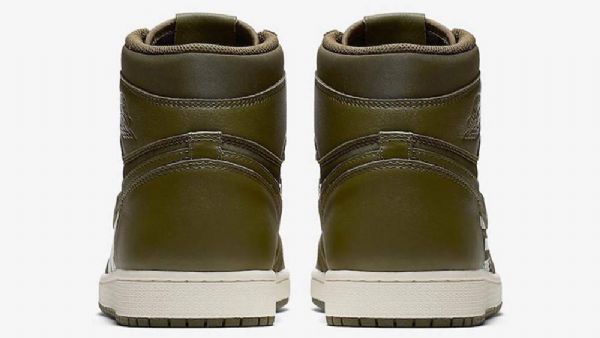 Nike Air Jordan 1 High Tops Og Canvas Sko Til Mænd Olivengrøn