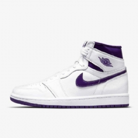 Nike Air Jordan 1 High Tops Og Sko Til Damer Hvid Lilla