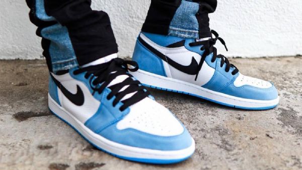 Nike Air Jordan 1 High Tops Og Sko Til Mænd Blå