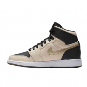 Nike Air Jordan 1 High Tops Pearl Sko Til Mænd Khaki Sort Hvidguld