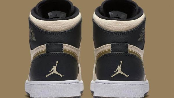 Nike Air Jordan 1 High Tops Pearl Sko Til Mænd Khaki Sort Hvidguld