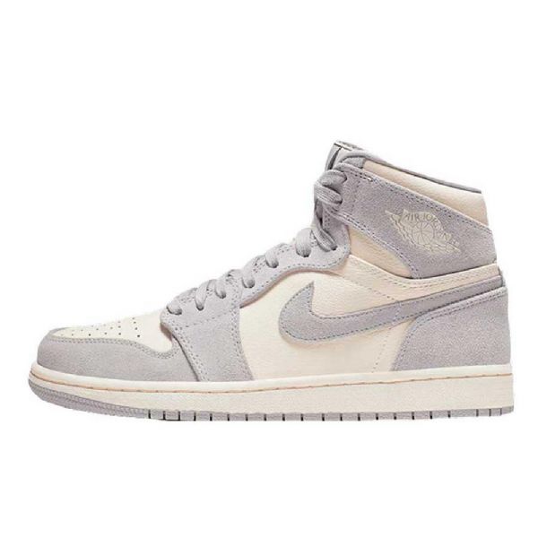 Nike Air Jordan 1 High Tops Premium Ivory Sko Til Mænd Khaki Grå