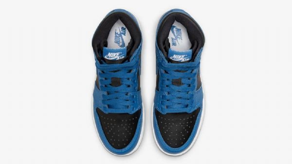 Nike Air Jordan 1 High Tops Sko Til Mænd Mørkeblå Sort